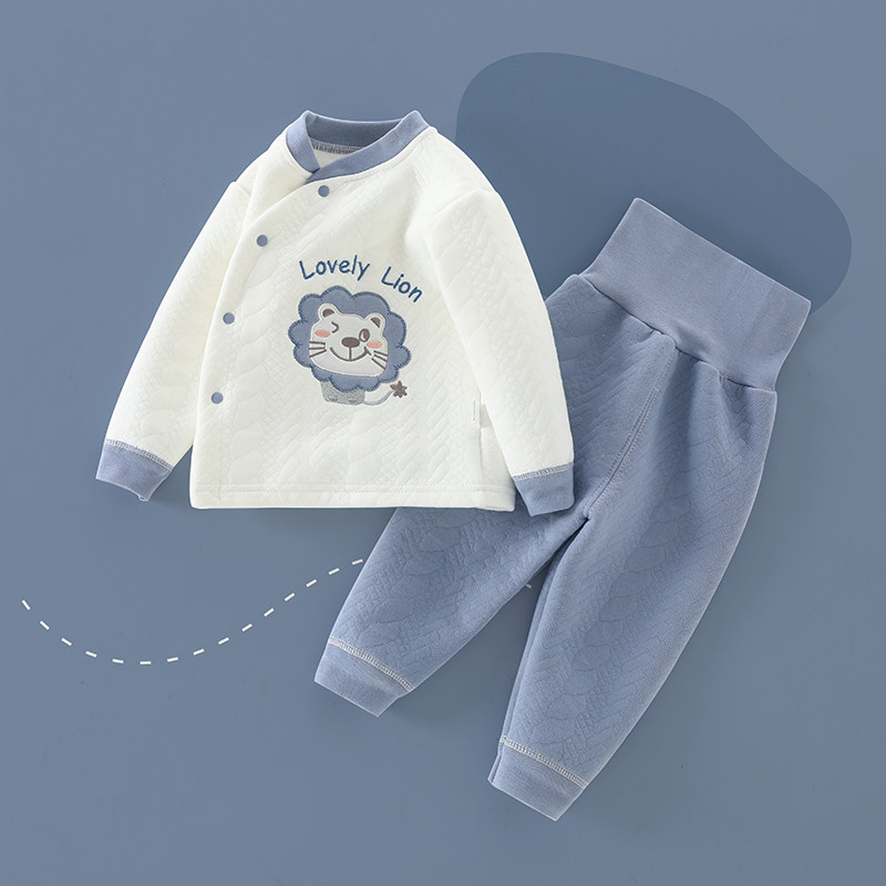 男女婴儿保暖分体套装衣宝宝衣服春秋儿童睡衣打底夹棉套装春装,淘宝优惠券,粉丝福利购,淘宝优惠卷