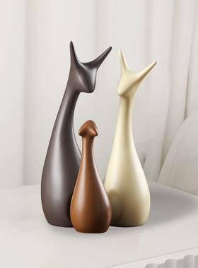 小鹿一家四口家居酒柜摆件装饰品电视柜客厅北欧简约玄关高档装饰