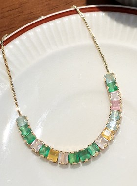 满钻彩色锆石手链女生高级感小众水晶手链饰品女手串手绳首饰