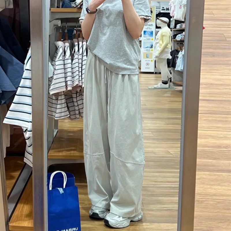 直筒休闲裤女大码夏季薄款胖妹妹宽松显瘦梨形身材垂感阔腿长裤子,淘宝优惠券,粉丝福利购,淘宝优惠卷