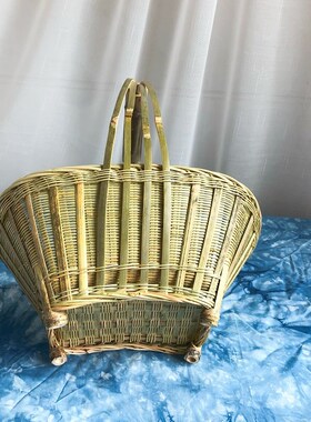 精编菜篮子小号购物篮子纯手工金竹编织竹编竹制品