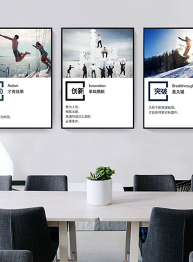 企业文化墙装饰画办公室团队挂画创意文字会议室公司励志标语壁画