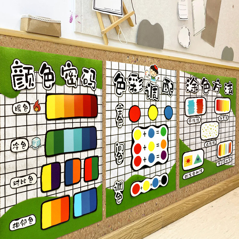 幼儿园大班美工区域角环创装饰手工材料包di中班线描画色彩搭配,淘宝优惠券,粉丝福利购,淘宝优惠卷