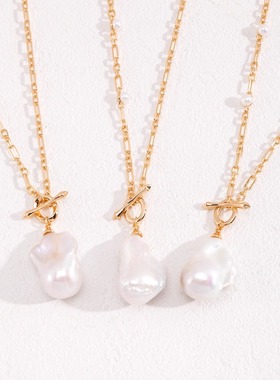 纯银巴洛克珍珠长项链