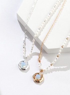 纯银蛋白石项链