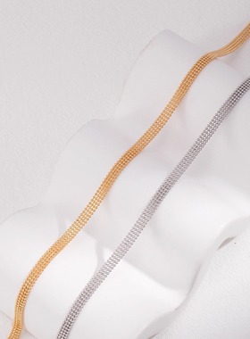 纯银细珠蕾丝链项链