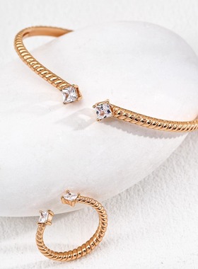 S925银可调节锆石手镯