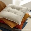 Simple solid color seat cushion bench cushion living room dining chair cushion thickened non-slip bay window cushion butt cushion office long-lasting