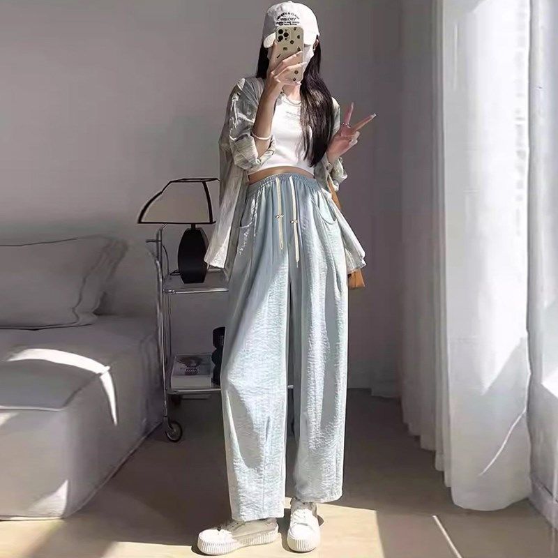 孕妇裤子夏季2024奶油裤冰爽奶呼呼休闲宽松阔腿百搭九分奶奶裤子,淘宝优惠券,粉丝福利购,淘宝优惠卷