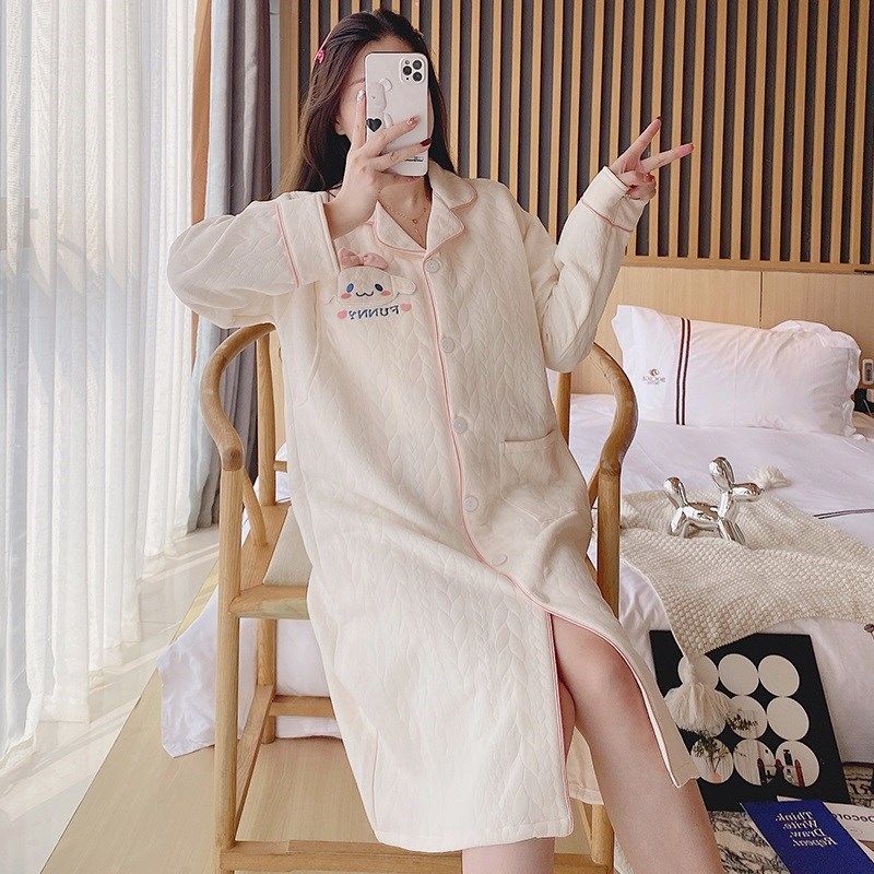 孕妇哺乳睡裙带胸垫款秋冬季怀孕期专用大码待产睡衣月子服空气棉,淘宝优惠券,粉丝福利购,淘宝优惠卷