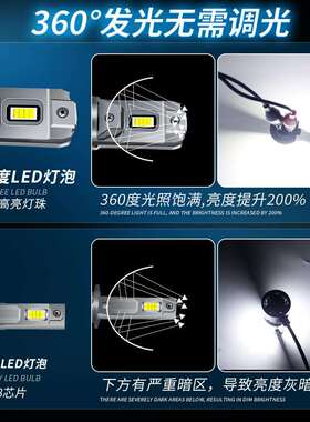 热销汽车led大灯无损直插式车灯H4远近一体led大灯改装前照灯