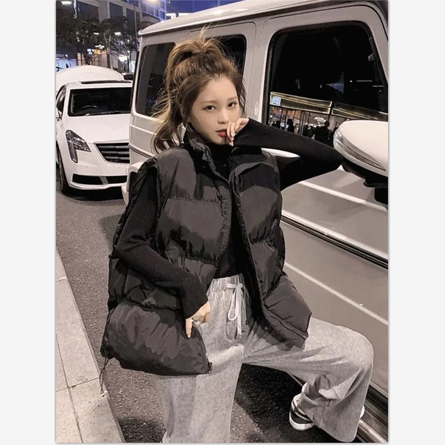 粉色羽绒棉马甲女2025新款冬季外穿宽松背心马夹外搭坎肩外套女款 - 图2