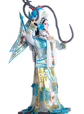 北京绢人娃娃京剧人偶中国风脸谱摆件家居饰品送老外礼物