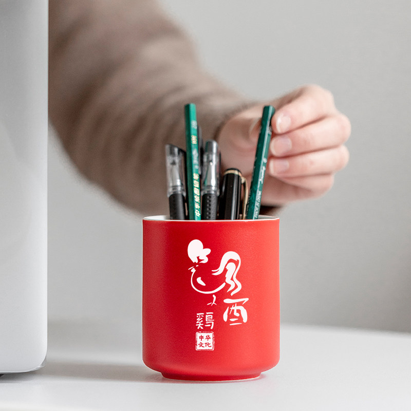 Customized zodiac ceramic pen holder office student desktop stationery storage gift ornaments business souvenirs