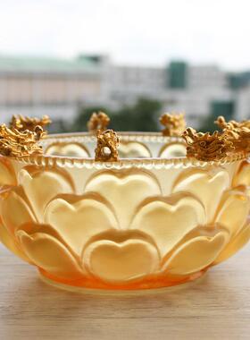 琉璃自动水供黄财神像五路财神爷摆件黑白红绿财神密宗九龙水供盘