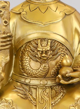 黄铜骊山老母像黎山圣母铜像家用客厅黄铜工艺品摆件25cm匠心打造