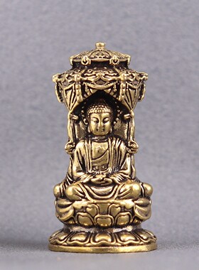 纯黄铜娑婆三圣佛释迦牟尼佛地藏王菩萨观世音菩萨复古工艺品摆件