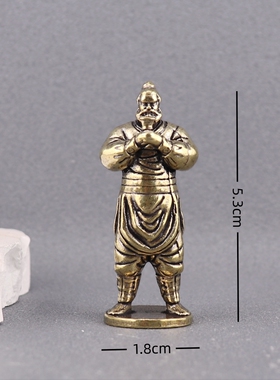纯黄铜桃园三兄弟刘备关羽张飞复古老物件装饰桌面茶宠工艺品摆件