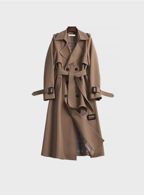 意式样板房衣柜衣帽间加长款秋冬A女士衣服风衣外套呢子大衣连衣