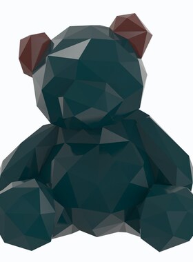 小鸡磕技《几何熊》抽象动物室内D软装工艺品摆件创意艺术品雕塑