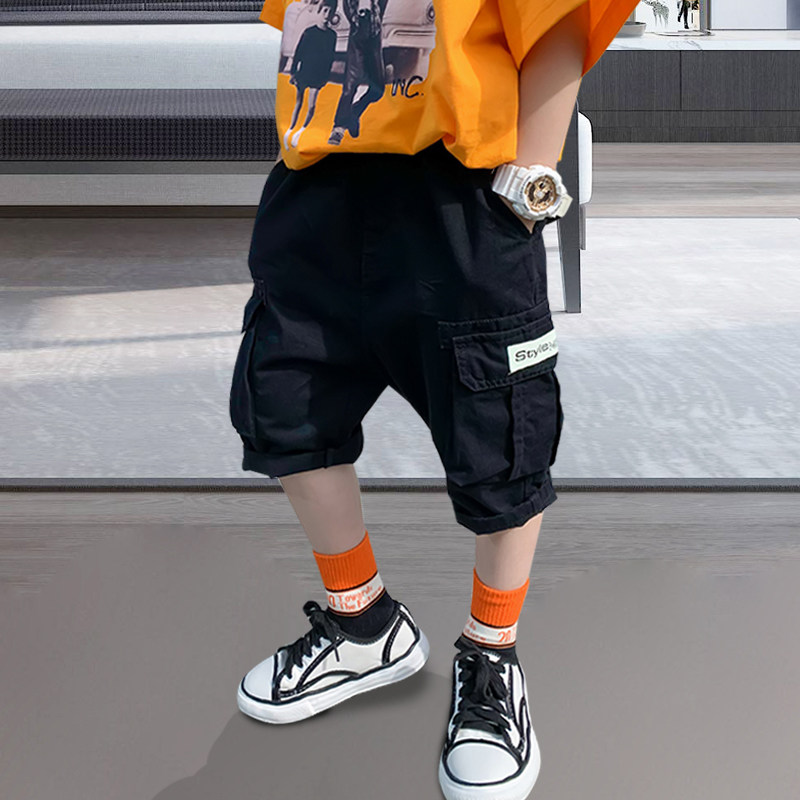 2021夏季新款洋气男童工装短裤薄款儿童休闲七分裤韩版男孩裤子潮,淘宝优惠券,粉丝福利购,淘宝优惠卷
