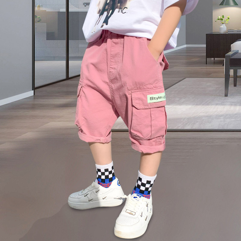 2021夏季新款洋气男童工装短裤薄款儿童休闲七分裤韩版男孩裤子潮,淘宝优惠券,粉丝福利购,淘宝优惠卷