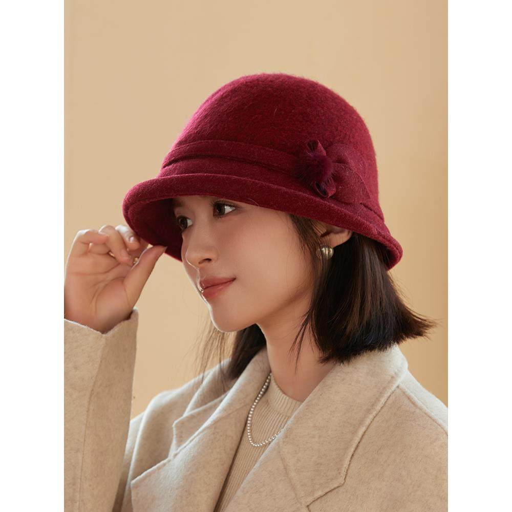 时尚百搭翘檐盆帽女士民国风复古气质百搭时尚渔夫帽子秋冬天保暖,淘宝优惠券,粉丝福利购,淘宝优惠卷
