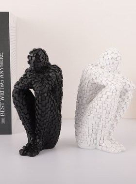 现代马赛克人物摆件创意家居客厅酒柜电视柜办公室书架装饰品