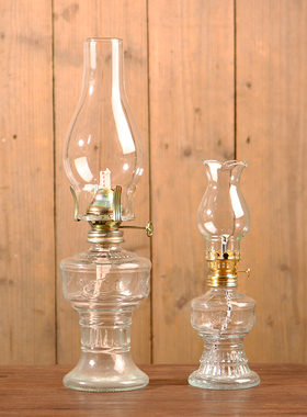 复古玻璃油灯老式怀旧煤油灯家居照明氛围装饰民俗摆件摄影道具