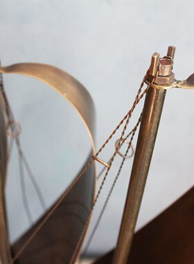 黄铜复古帆船轻奢一帆风顺帆船摆件电视柜办公室书房桌面家居饰品