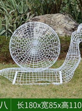 不锈钢镂空鹿摆件动物象蜗牛金属铁艺钢丝梅花鹿雕塑园林景观装饰