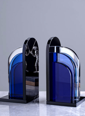 创意书挡书立蓝色书靠办公室摆件现代简约北欧摆件装饰软装摆件