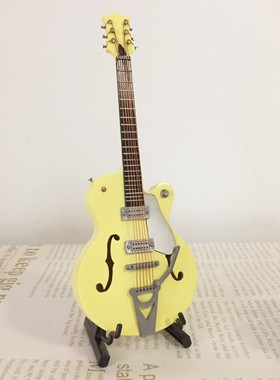 手工迷你木质电吉他模型电贝司摆件乐器模型送男女朋友生日礼物