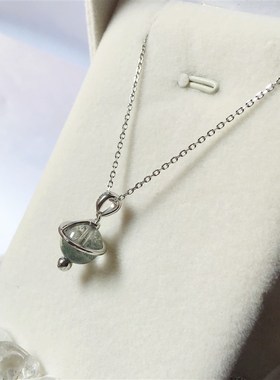 天然绿幽灵聚宝盆水晶吊坠项链女招财旺事业星球项链闺蜜生日礼物