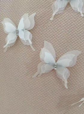 蕾丝窗帘蝴蝶自带别针新款三层薄纱diy辅料装饰小清新仙女蝴蝶结