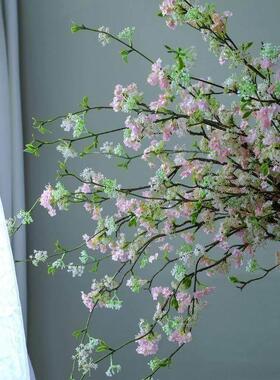 彷真花雪柳花瓶绢花室内客厅假花摆件玄关落地装饰花花艺插花配材