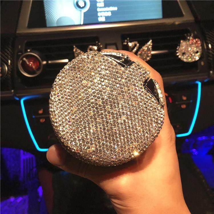 汽车烟灰缸Led灯星空水晶钻石储物篮垃圾桶杂项篮汽车装饰,淘宝优惠券,粉丝福利购,淘宝优惠卷