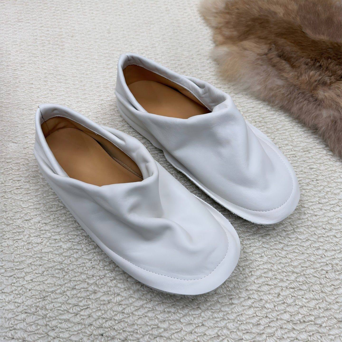 2025小众设计感舒适两穿一脚蹬懒人鞋平底套脚半拖鞋女软皮穆勒鞋,淘宝优惠券,粉丝福利购,淘宝优惠卷