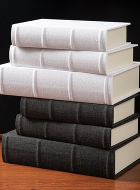 中式麻布封面木质仿真书假书模z型拍照摄影道具装饰书家具书柜摆