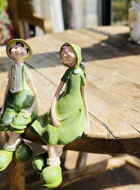 摆件装饰品吊脚娃娃大号户外庭院花园布置阳台客厅V网红款天使礼