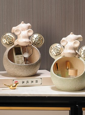 玄关放钥匙收纳家居摆饰创意家居客厅入户进门口鞋柜新中式装饰品