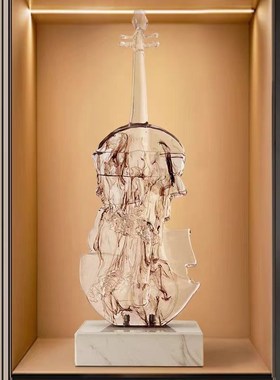 轻奢高级感小提琴艺术摆件高档客厅玄关电视柜样板房软装饰品雕塑