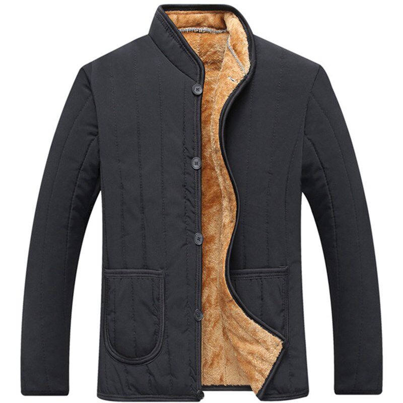 Men's clothing plus velvet thickened cotton jacket autumn and winter middle-aged men's cotton jacket winter middle-aged and elderly father wears cotton jacket