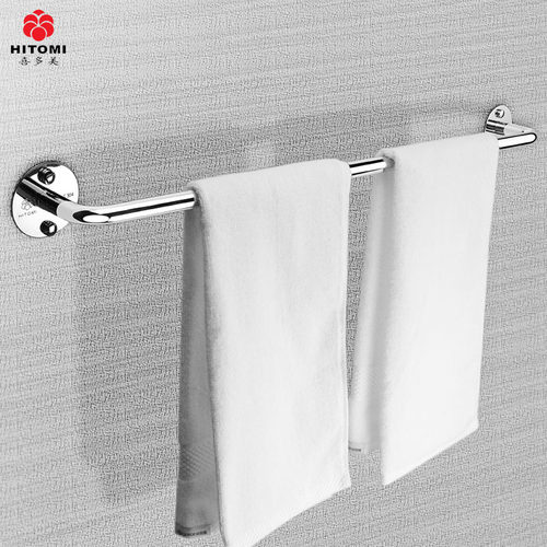 毛巾架不锈钢304加厚浴室毛巾杆挂杆免打孔卫生间凉毛巾架子单杆 - 图1