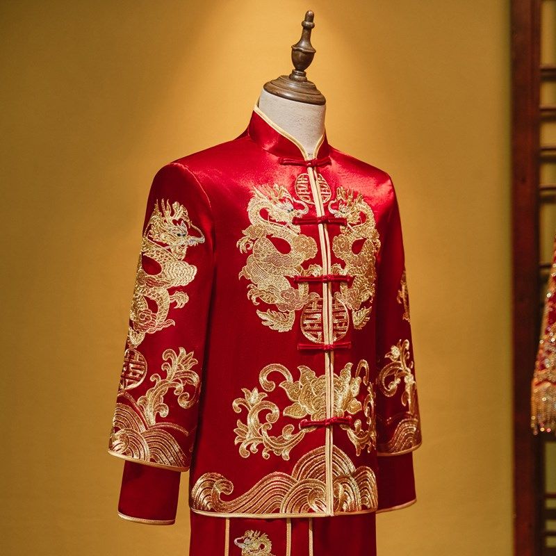 秀禾服男2024年新款中式新郎结婚礼服敬酒服大码婚服男士唐装接亲,淘宝优惠券,粉丝福利购,淘宝优惠卷