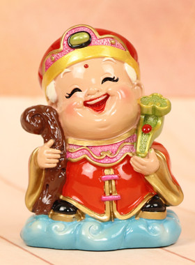 土地公土地婆供奉神像佛像摆件店铺开业福德正君地主财神爷装饰品