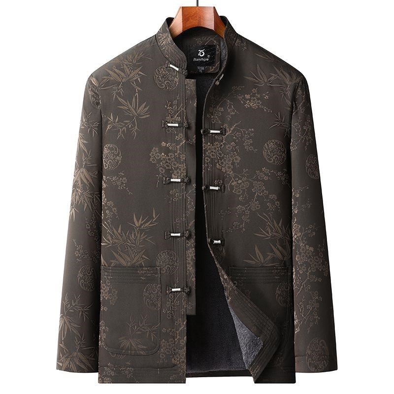 秋冬季中老年唐装男爸爸加绒加厚外套老年人过寿爷爷装休闲棉衣服,淘宝优惠券,粉丝福利购,淘宝优惠卷