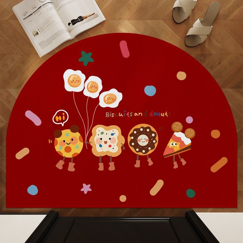 圈绒半圆入户门地垫门口室内外踩脚垫子红色喜庆玄关门前新年地毯,淘宝优惠券,粉丝福利购,淘宝优惠卷