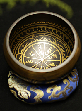 尼泊尔颂钵手工西藏佛音碗瑜伽冥想静心梵音钵铜罄法器摆件铜钵盂