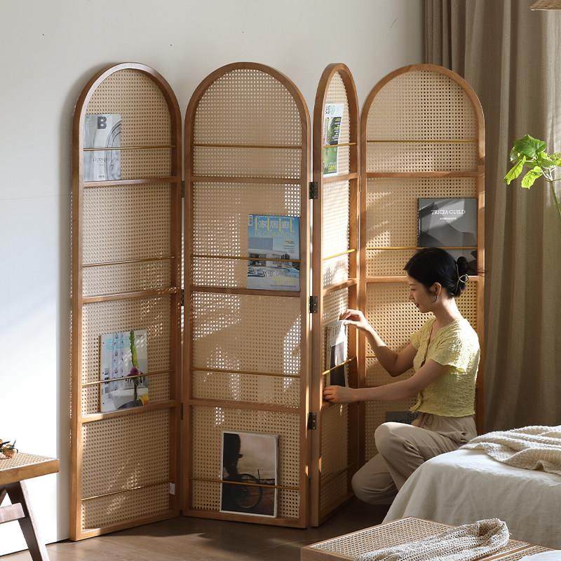 中复古实木藤编屏风客厅隔断墙卧室可移动新中式玄关入户遮挡折叠,淘宝优惠券,粉丝福利购,淘宝优惠卷